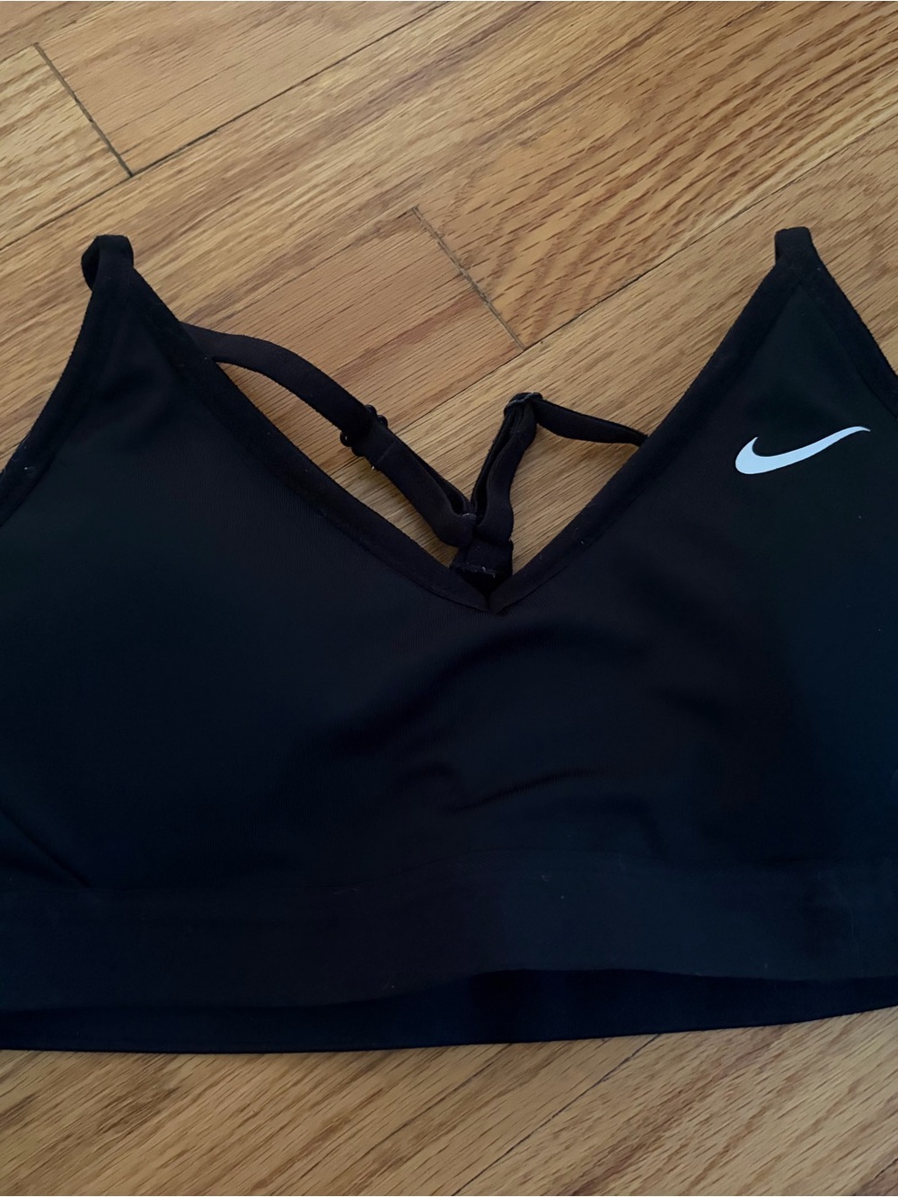 Nike Black Sports Bra with White Swoosh